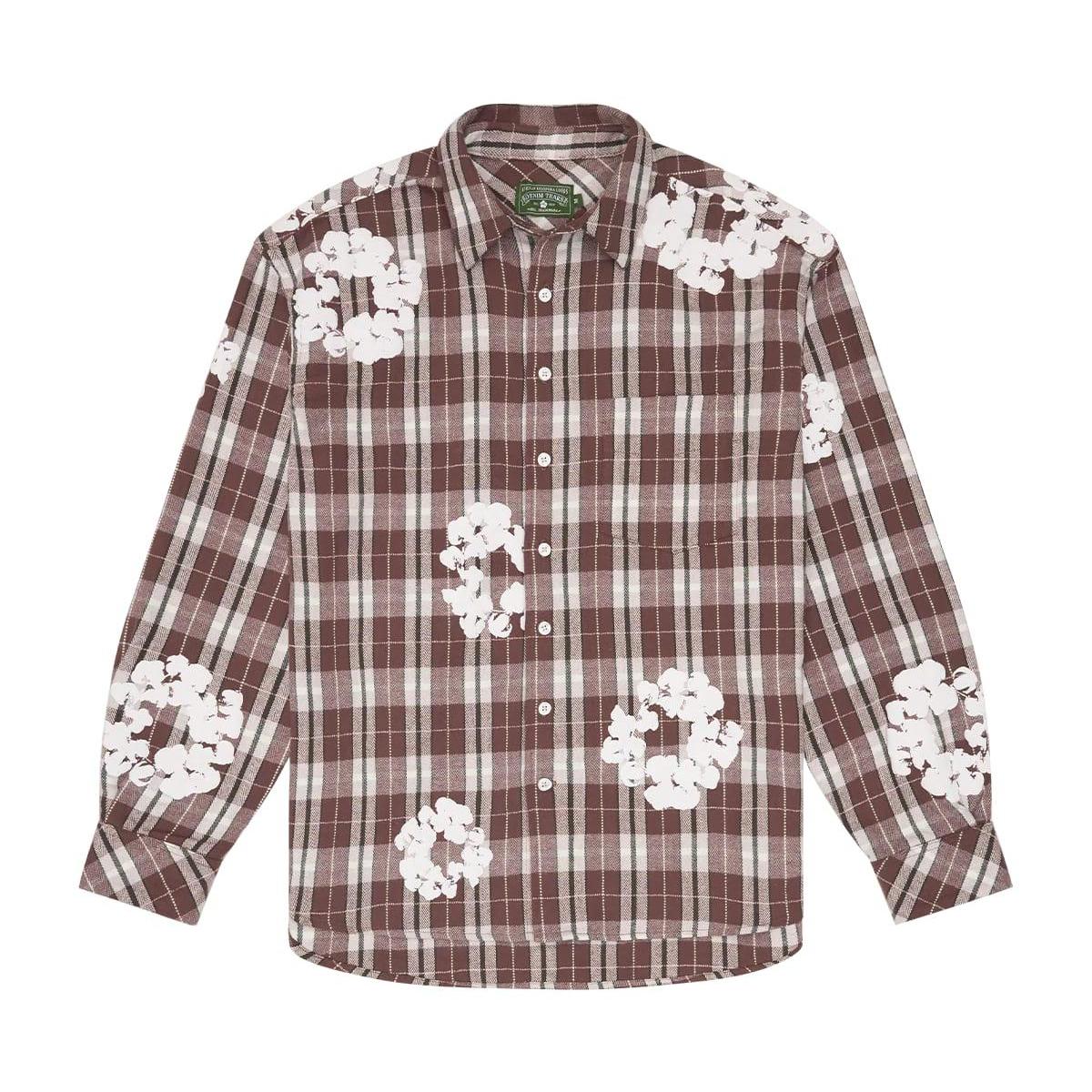 Denim Tears Cotton Wreath Flannel Shirt Brown Plaid