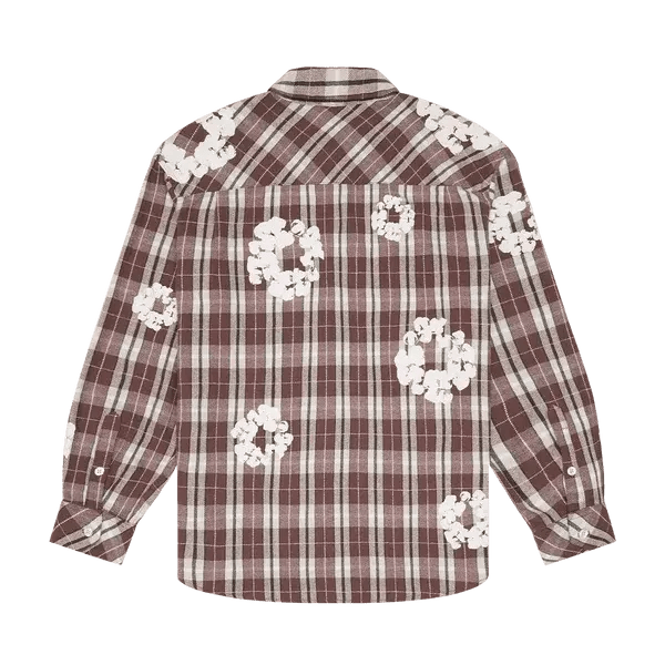 Denim Tears Cotton Wreath Flannel Shirt Brown Plaid