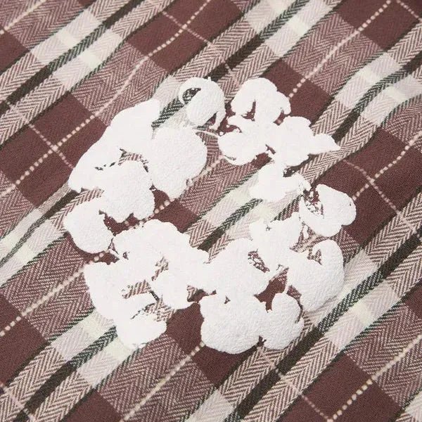 Denim Tears Cotton Wreath Flannel Shirt Brown Plaid - Im Your Wardrobe