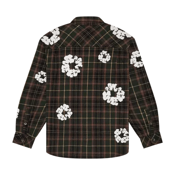 Denim Tears Cotton Wreath Flannel Shirt Green Plaid