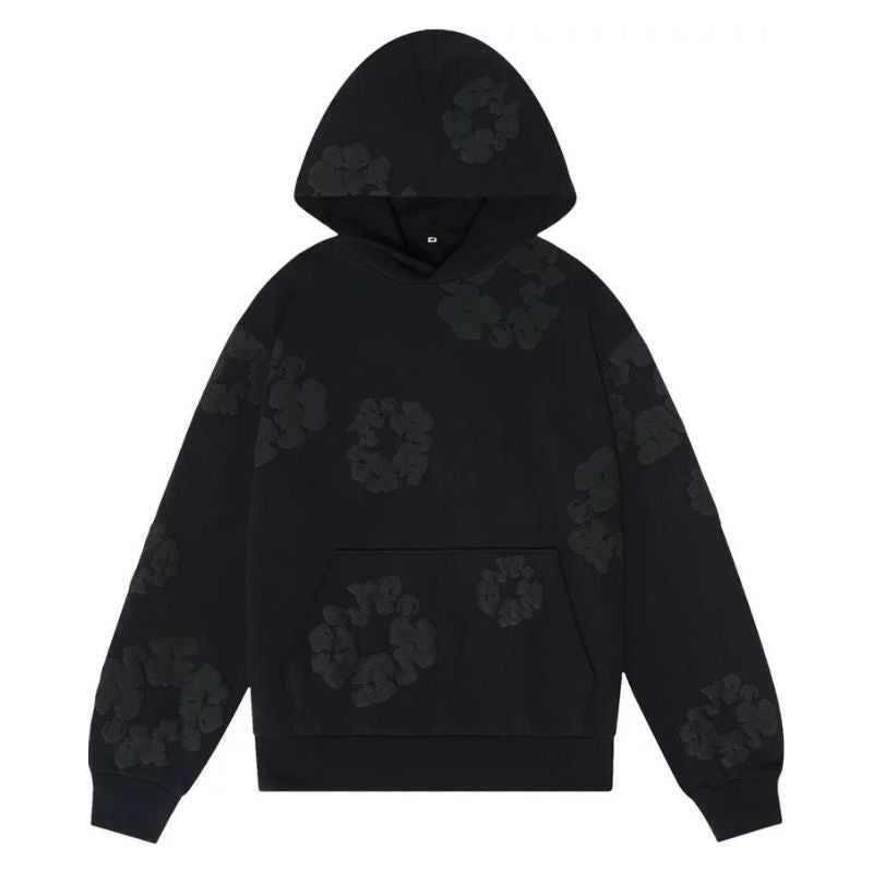 Denim Tears Cotton Wreath Hoodie Black Monochrome - Im Your Wardrobe