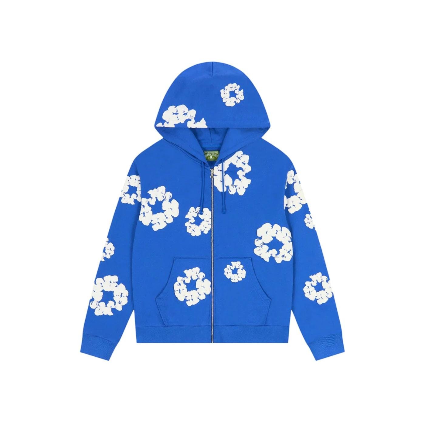 Denim Tears Cotton Wreath Zip Hoodie Blue - Im Your Wardrobe