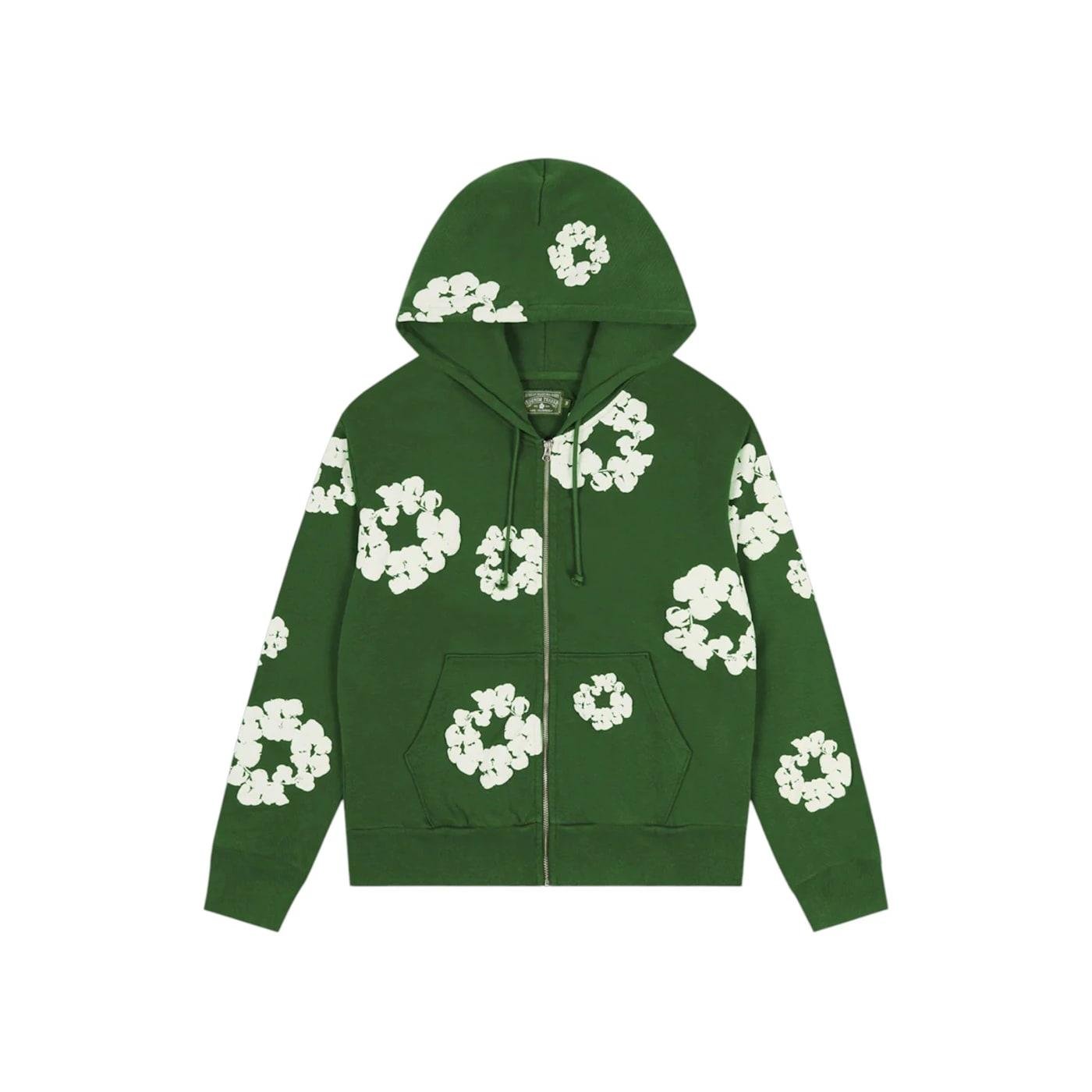 Denim Tears Cotton Wreath Zip Hoodie Green - Im Your Wardrobe