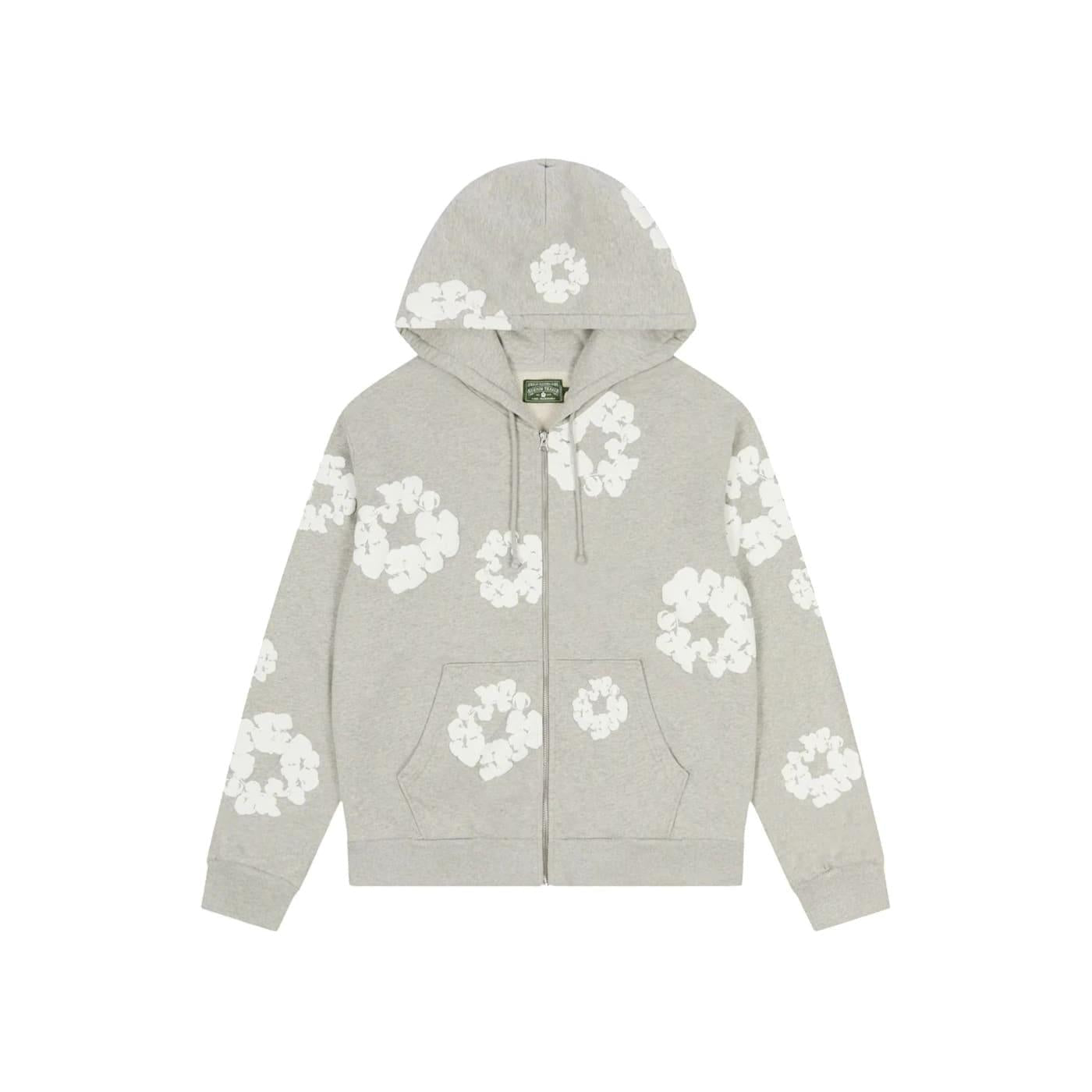 Denim Tears Cotton Wreath Zip Hoodie Grey - Im Your Wardrobe