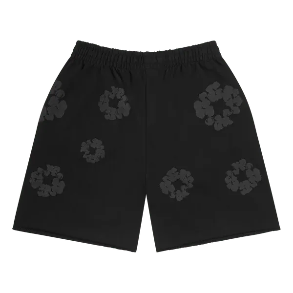 Denim Tears Mono Cotton Wreath Sweatshorts Black