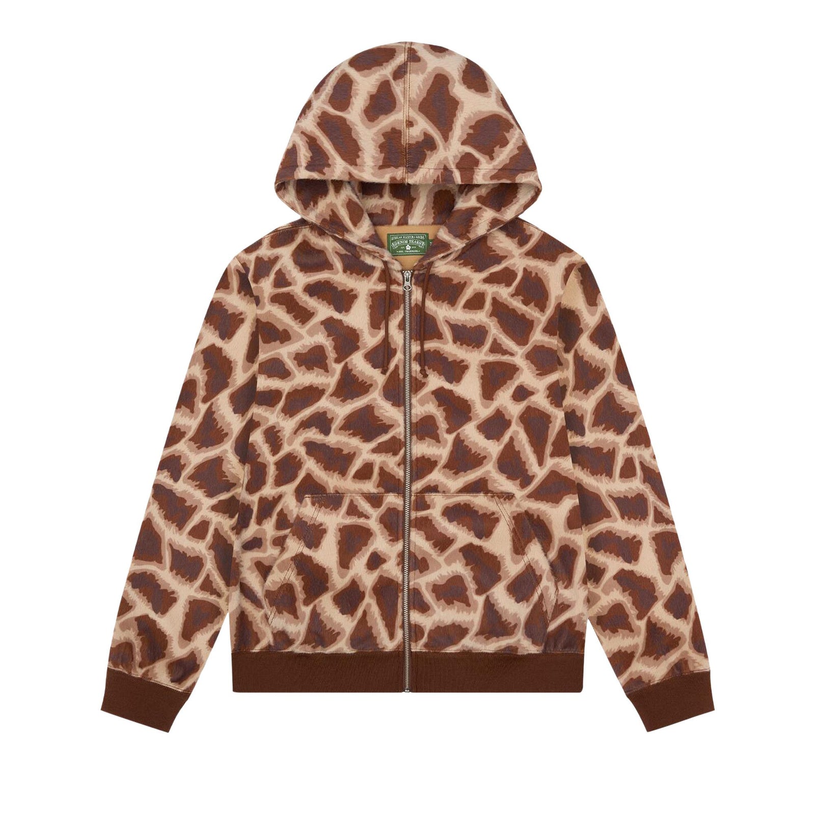 Denim Tears Faux Fur Giraffe Print Hoodie Brown - Im Your Wardrobe