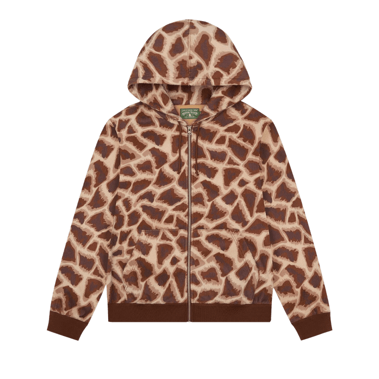 Denim Tears Faux Fur Giraffe Print Hoodie Brown - Im Your Wardrobe