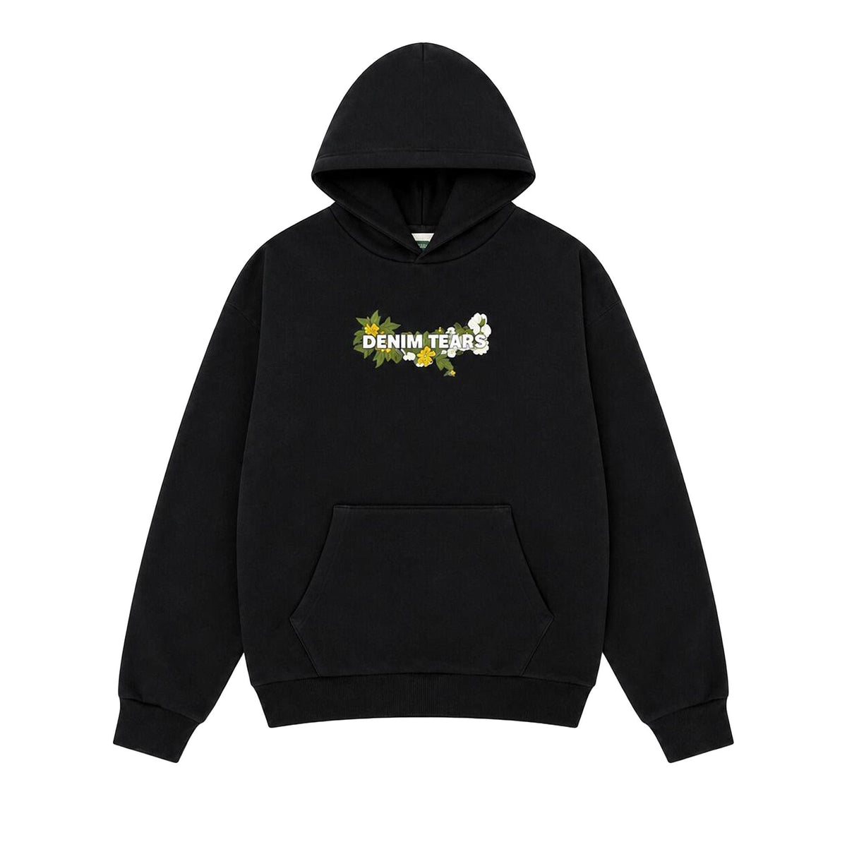 Denim Tears Floral Logo Hoodie Black - Im Your Wardrobe