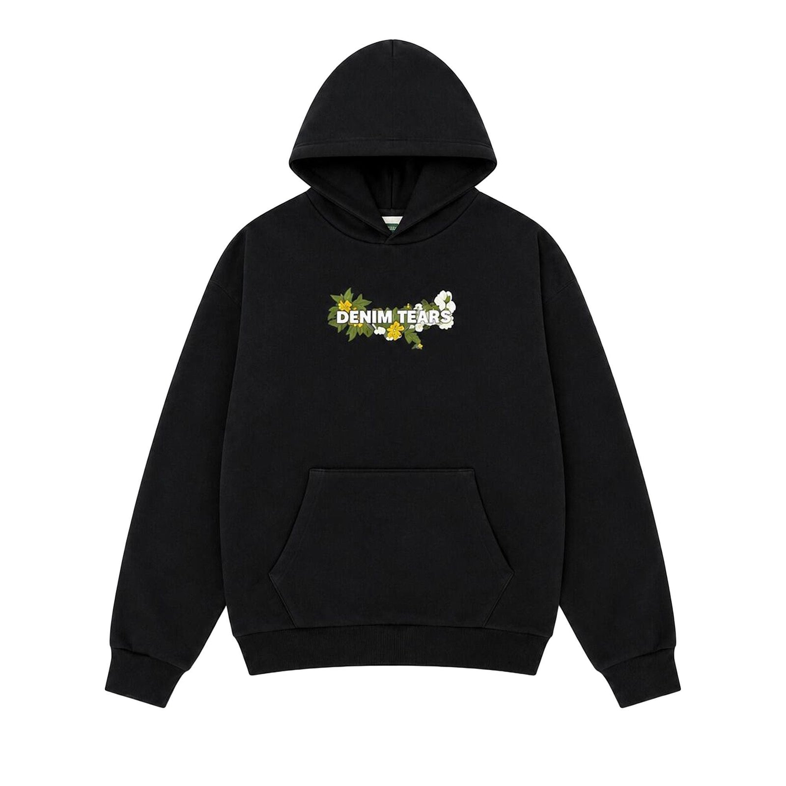 Denim Tears Floral Logo Hoodie Black - Im Your Wardrobe