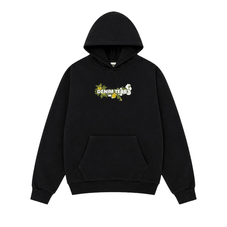 Denim Tears Floral Logo Hoodie Black - Im Your Wardrobe
