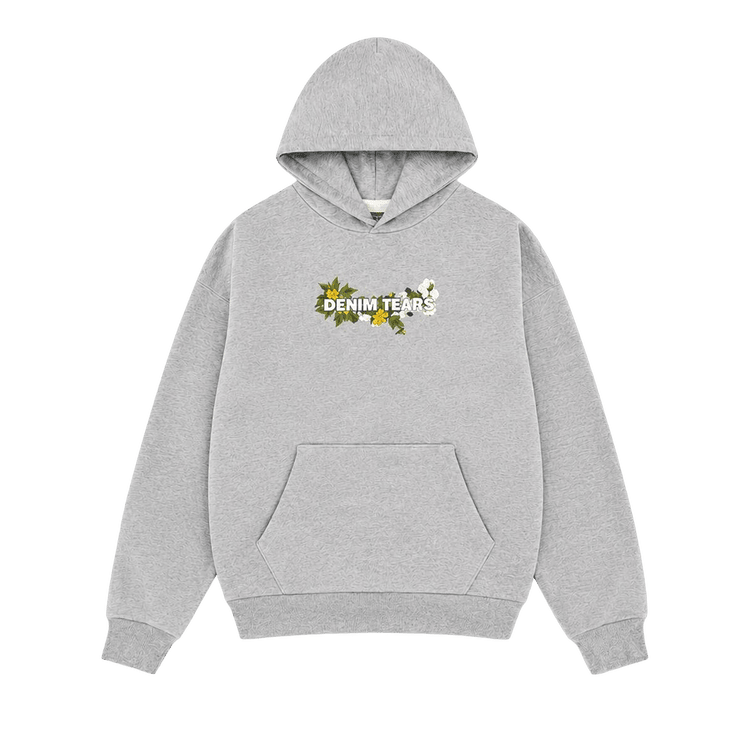 Denim Tears Floral Logo Hoodie Grey - Im Your Wardrobe