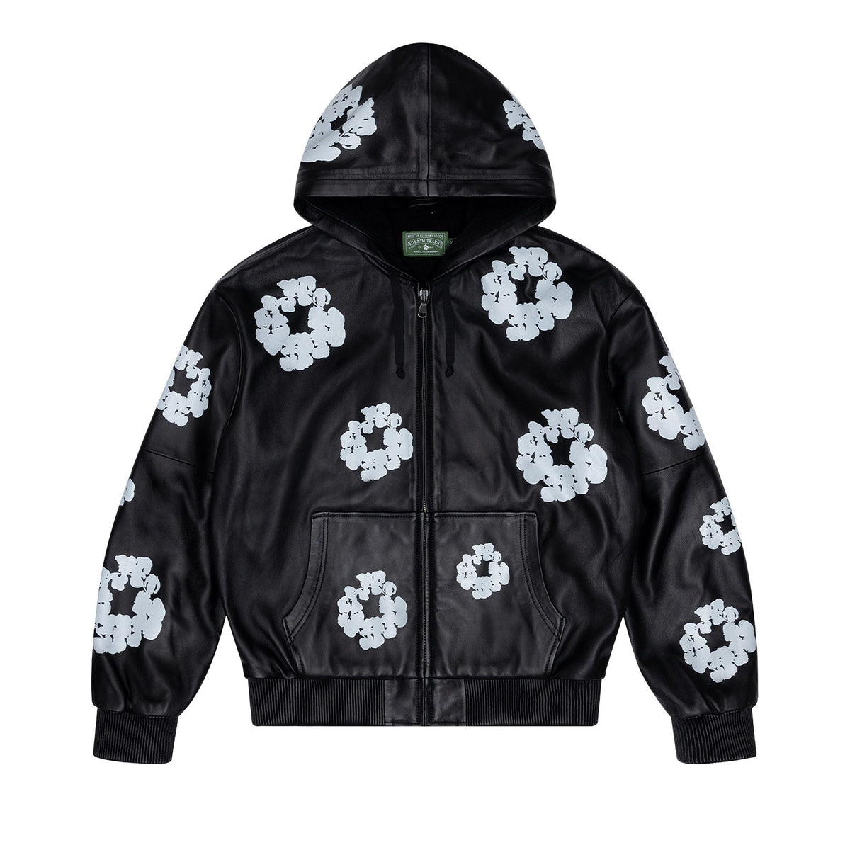 Denim Tears Leather Cotton Wreath Zip Hoodie Black - Im Your Wardrobe