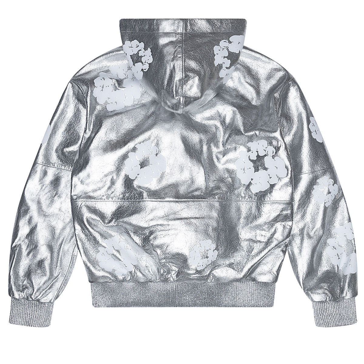 Denim Tears Leather Cotton Wreath Zip Hoodie Silver - Im Your Wardrobe