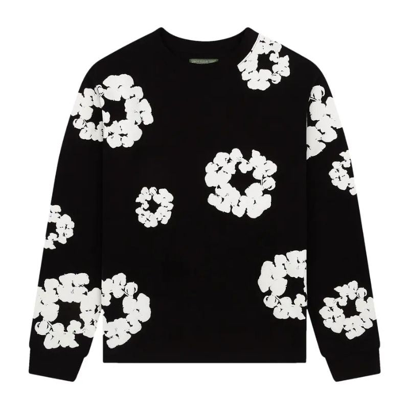 Denim Tears Long Sleeve Cotton Wreath T-Shirt (Black)