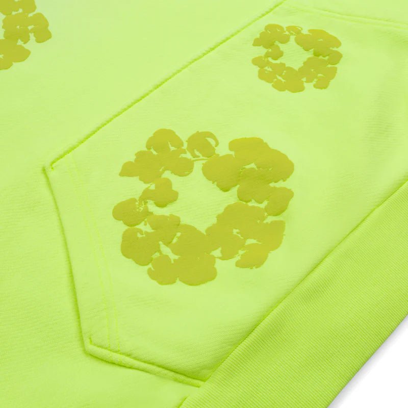 Denim Tears Mono Cotton Wreath Hoodie Neon Green - Im Your Wardrobe