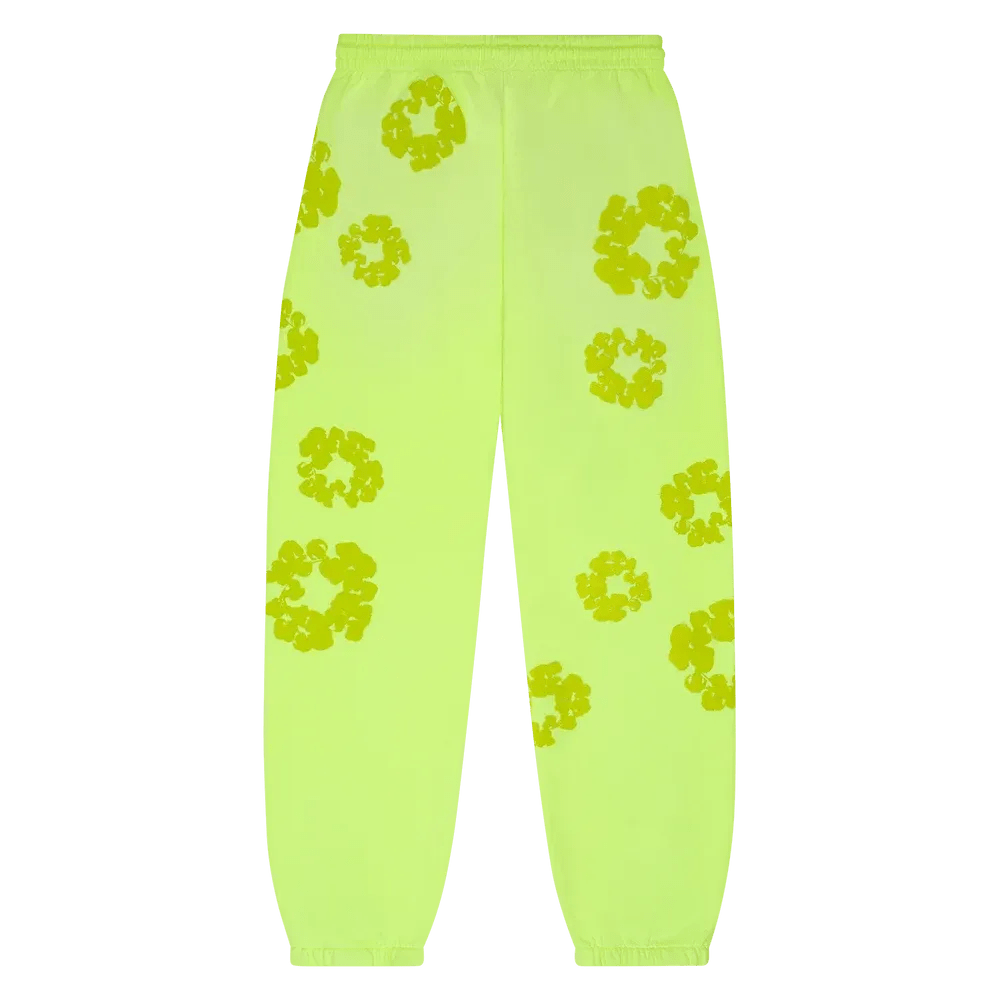 Denim Tears Mono Cotton Wreath Sweatpants Neon Green - Im Your Wardrobe