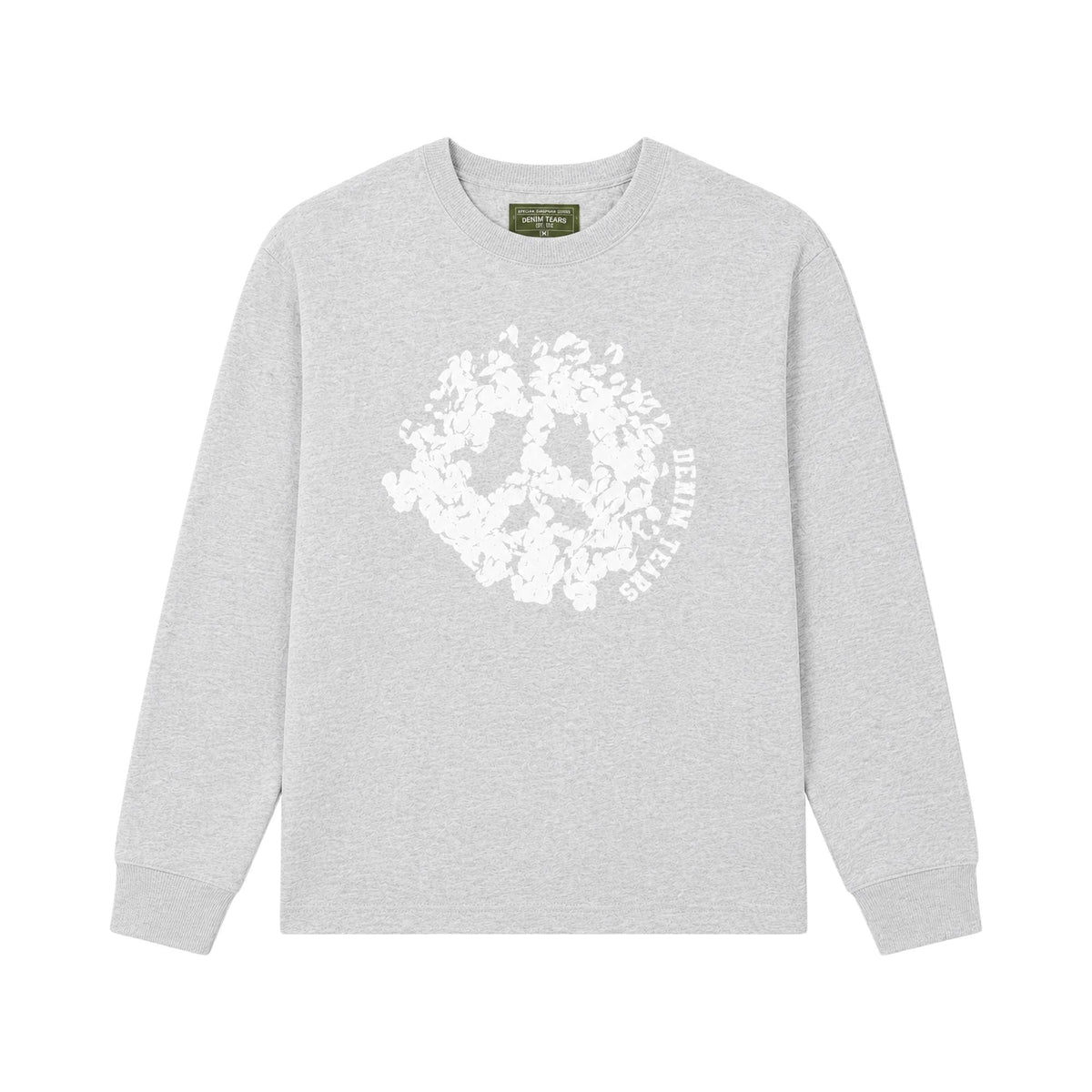 Denim Tears Peace Wreath Crewneck Grey/White - Im Your Wardrobe