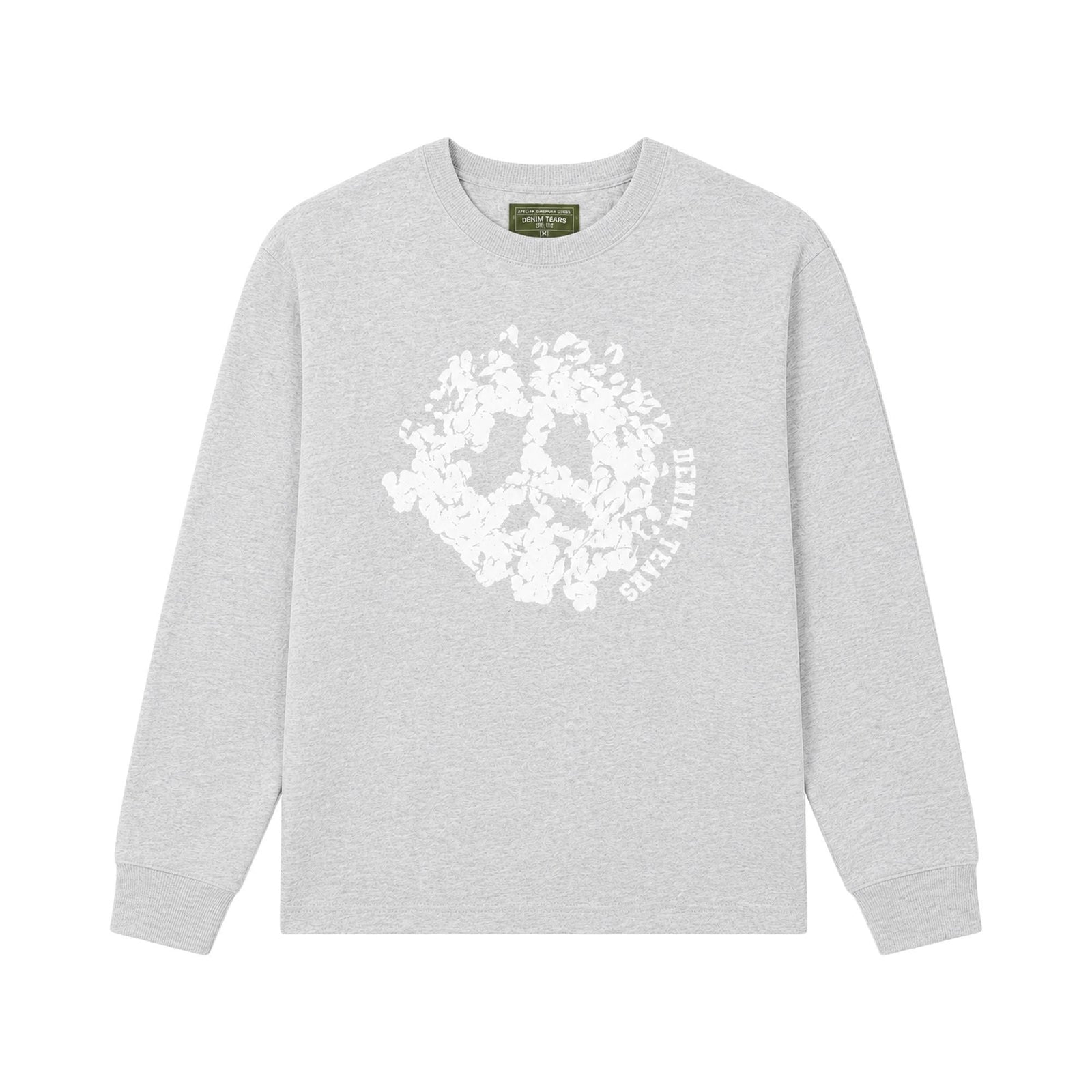 Denim Tears Peace Wreath Crewneck Grey/White - Im Your Wardrobe