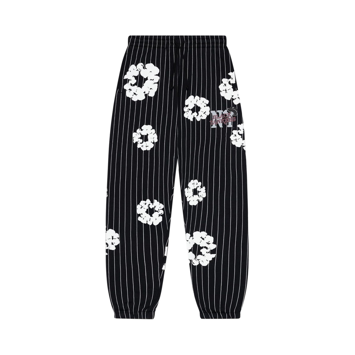 Denim Tears Pinstripe Wreath Sweatpants Black - Im Your Wardrobe