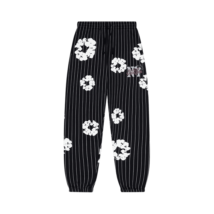 Denim Tears Pinstripe Wreath Sweatpants Black - Im Your Wardrobe