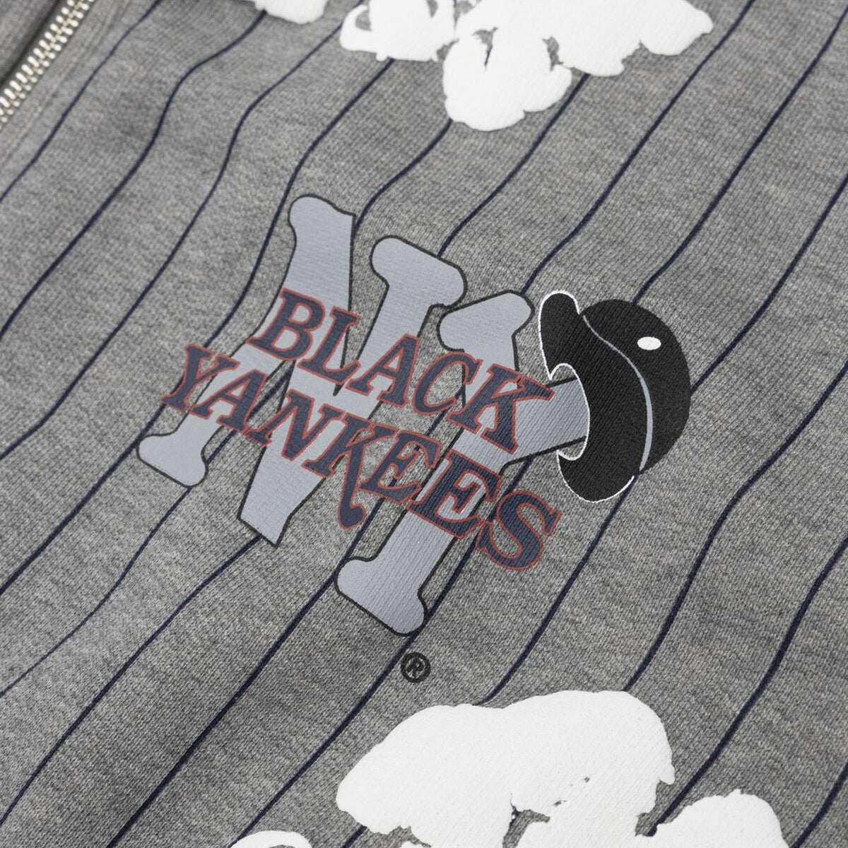 Denim Tears Pinstripe Wreath Zip Hoodie Grey - Im Your Wardrobe
