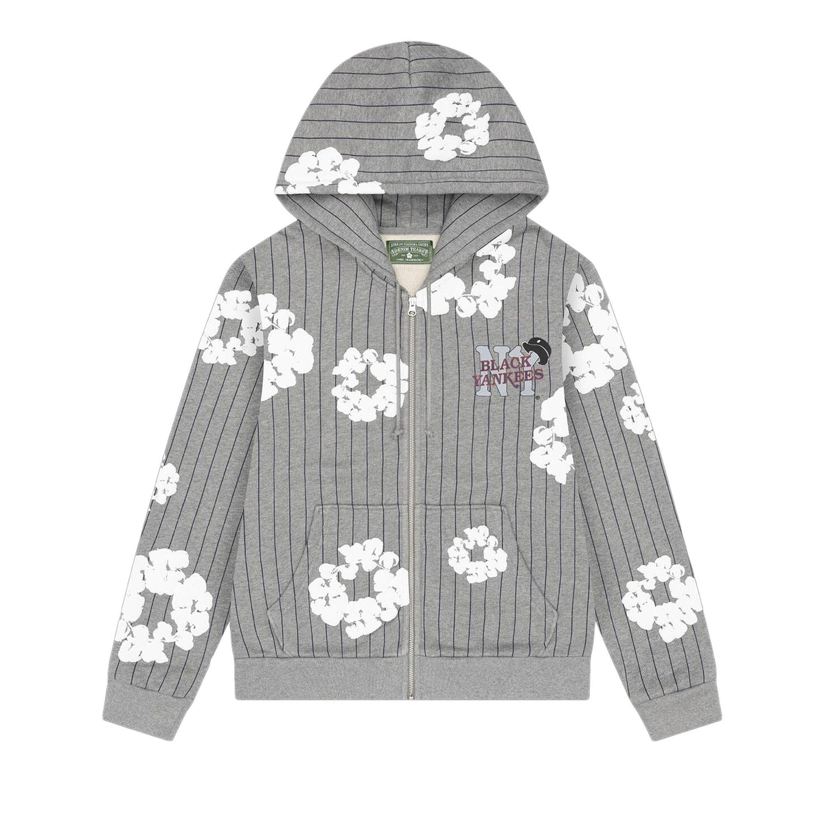 Denim Tears Pinstripe Wreath Zip Hoodie Grey - Im Your Wardrobe