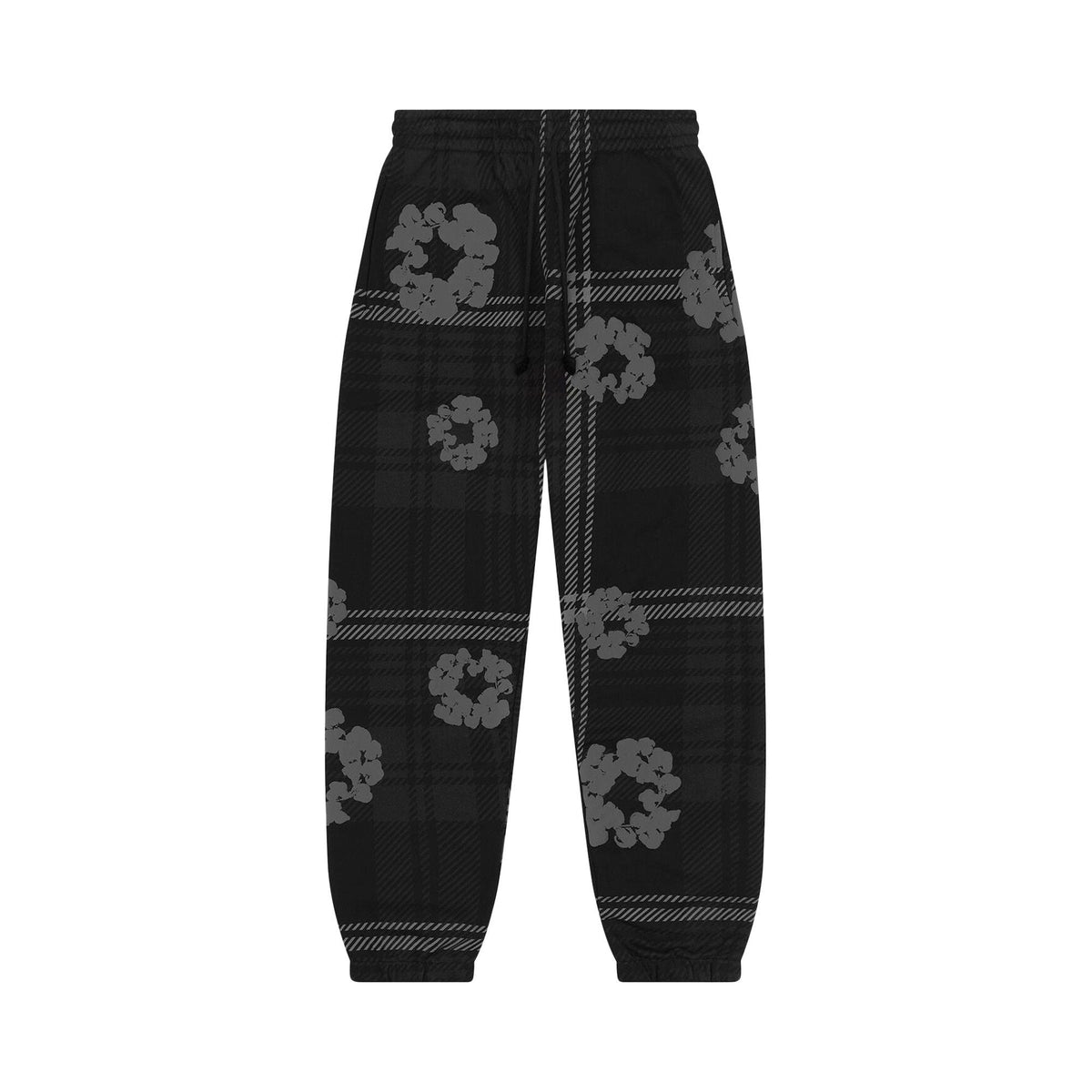 Denim Tears Plaid Cotton Wreath Sweatpants Black - Im Your Wardrobe