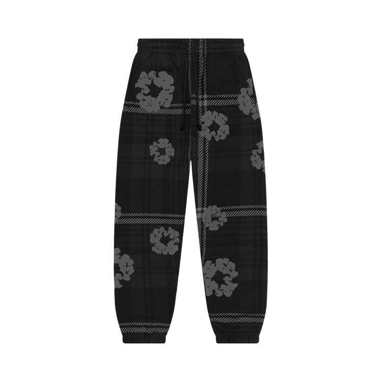 Denim Tears Plaid Cotton Wreath Sweatpants Black - Im Your Wardrobe