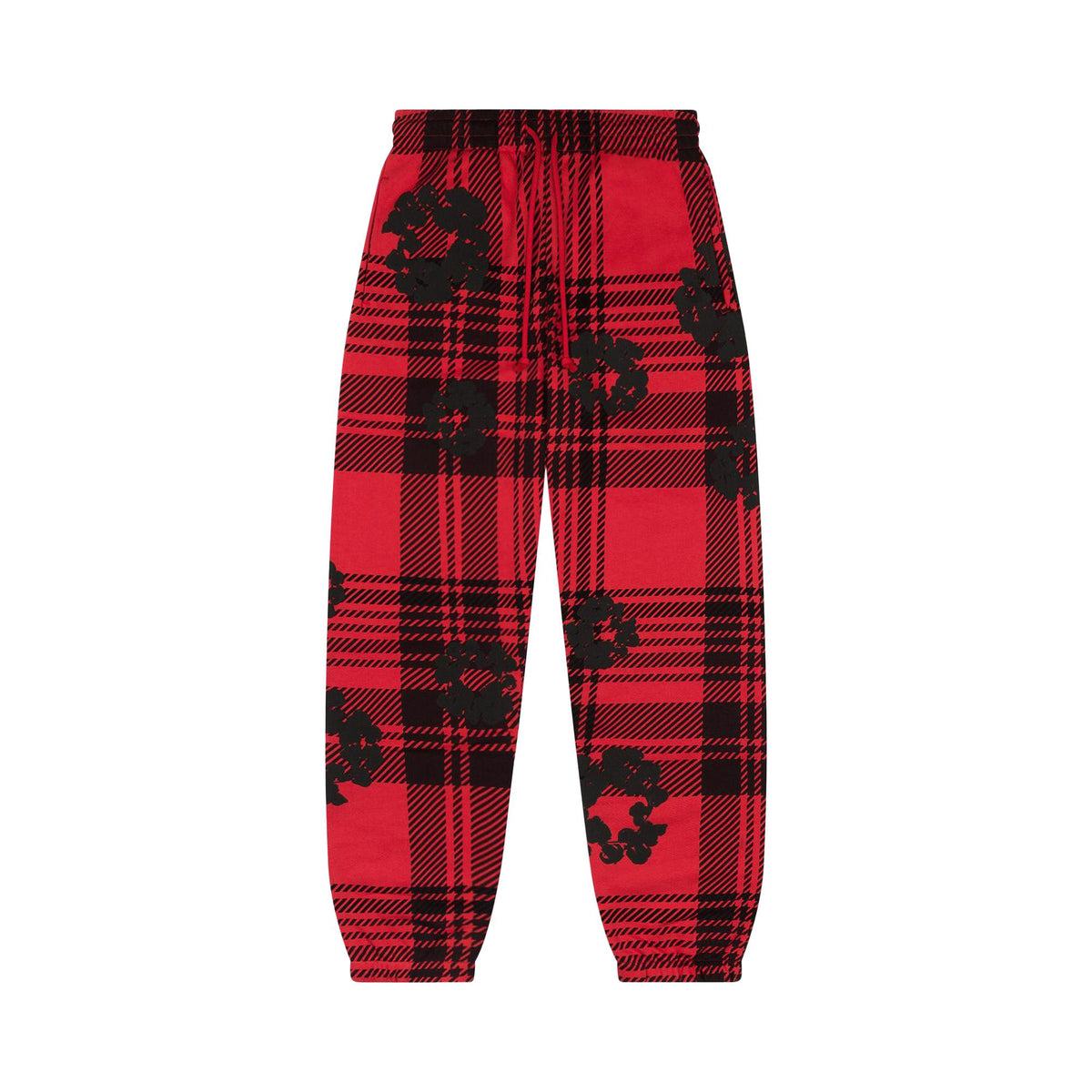 Denim Tears Plaid Cotton Wreath Sweatpants Red - Im Your Wardrobe