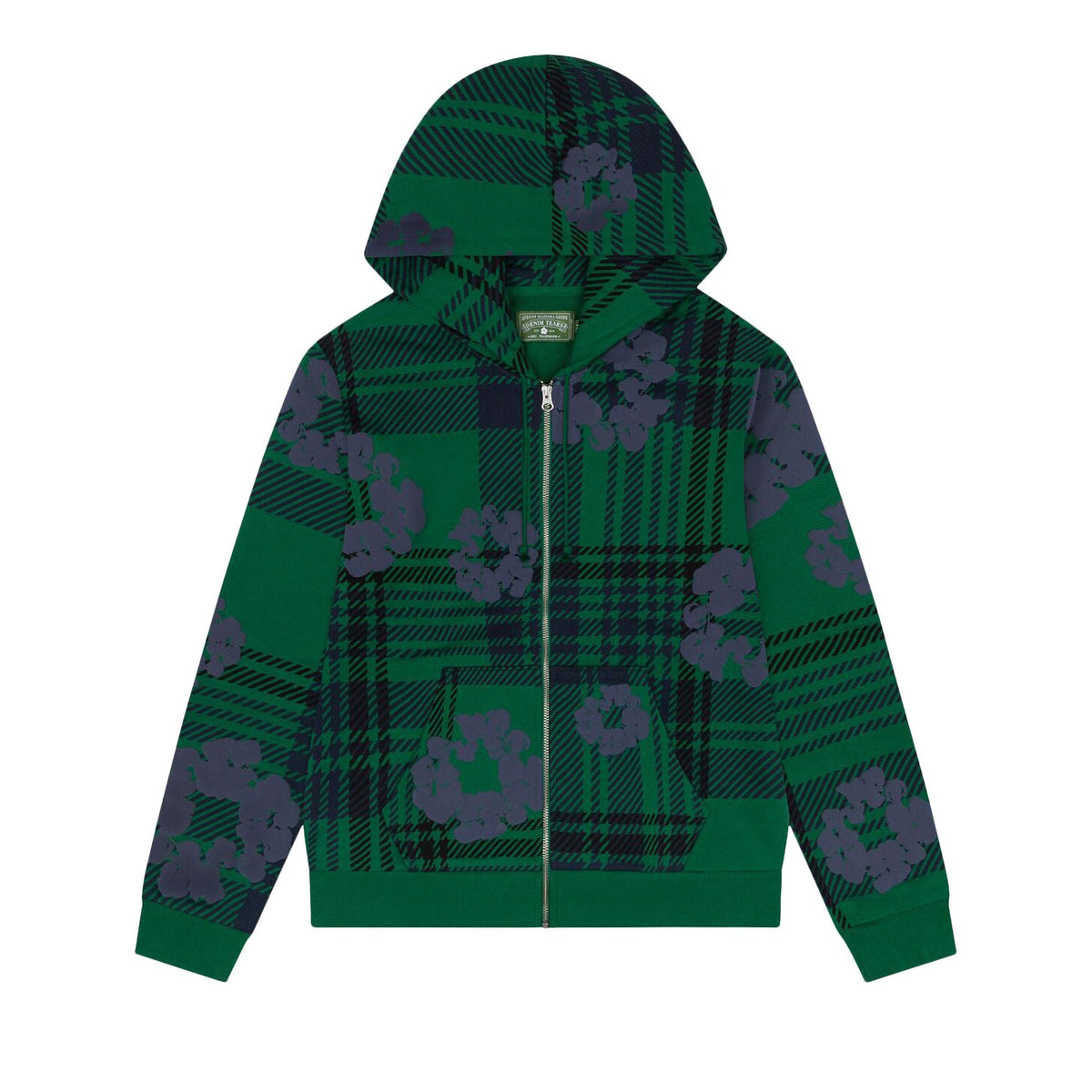 Denim Tears Plaid Cotton Wreath Zip Hoodie Green - Im Your Wardrobe