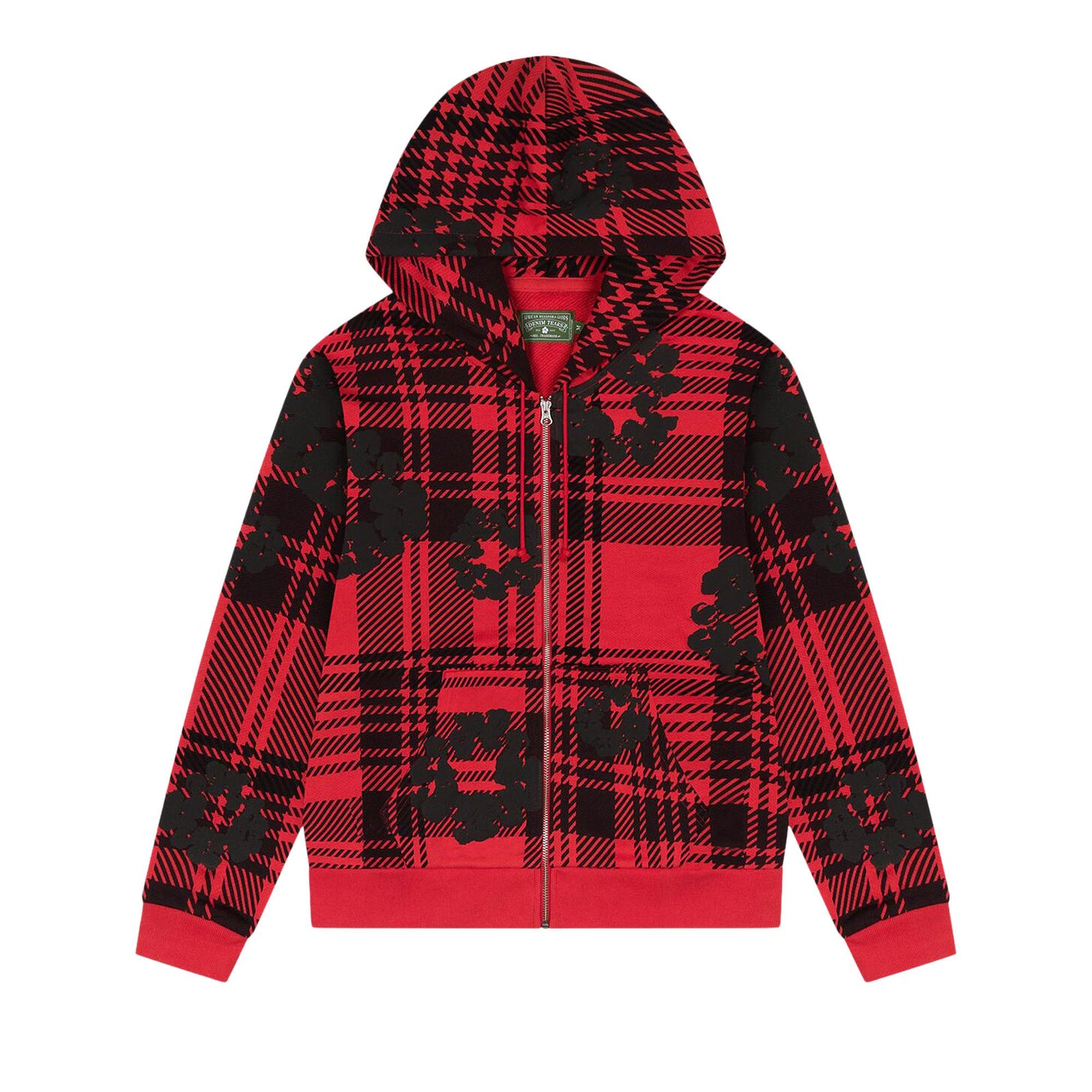 Denim Tears Plaid Cotton Wreath Zip Hoodie Red - Im Your Wardrobe