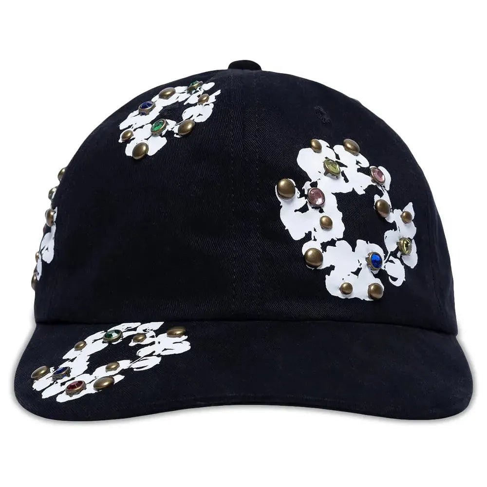 Denim Tears Rhinestone Cotton Wreath Cap Black