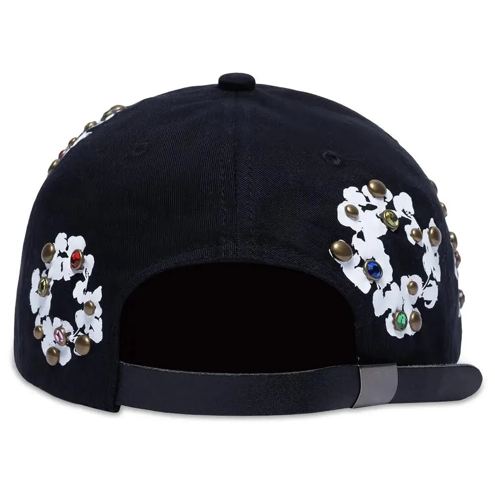 Denim Tears Rhinestone Cotton Wreath Cap Black