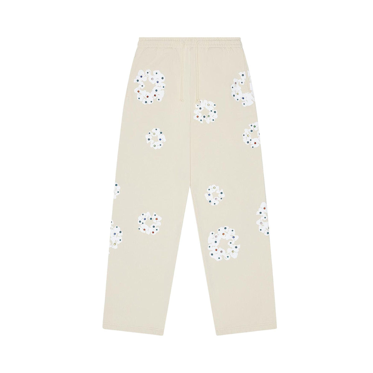 Denim Tears Rhinestone Cotton Wreath Sweatpants Oatmeal - Im Your Wardrobe