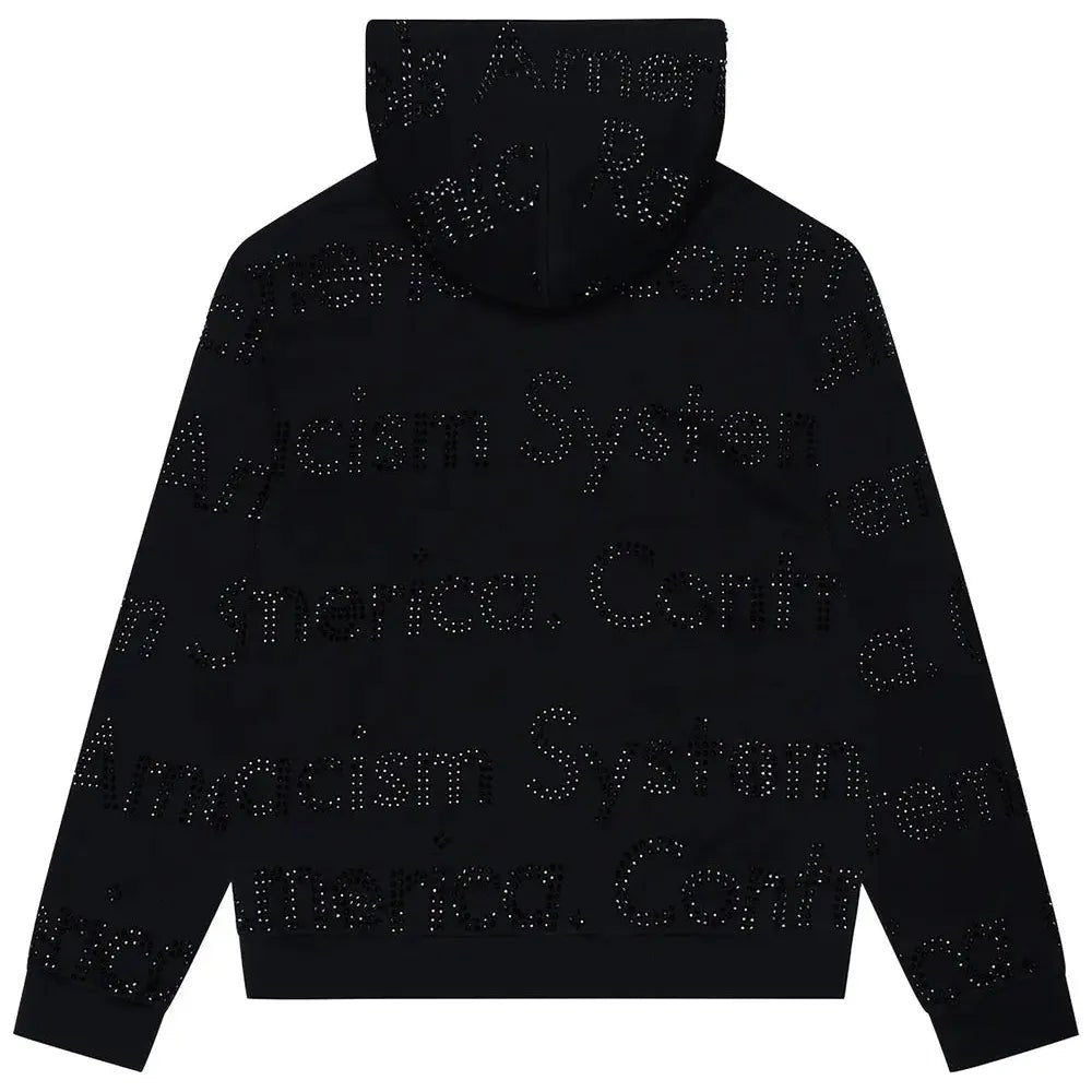 Denim Tears Systemic Racism Controls America Zip Hoodie Black