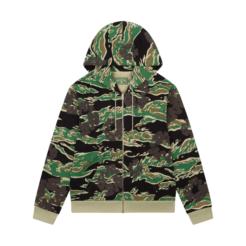 Denim Tears The Cotton Wreath Zip Sweatshirt &#39;Green Camo&#39; - Im Your Wardrobe