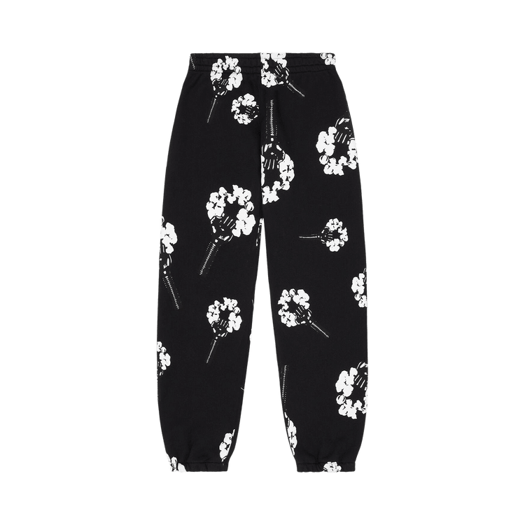 Denim Tears x Hardies Tears Fist Wreath Open Hem Sweatpants Black - Im Your Wardrobe