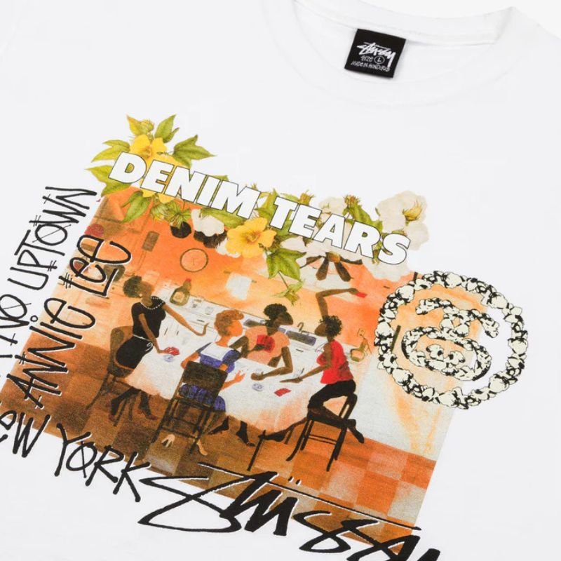 Denim Tears x Stussy Annie Lee Artist Tee &#39;White&#39; - Im Your Wardrobe