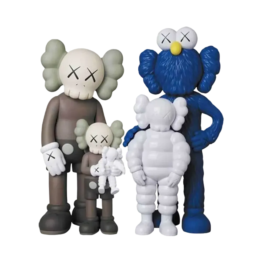 Medicom Toy KAWS Family Figures Brown Blue White