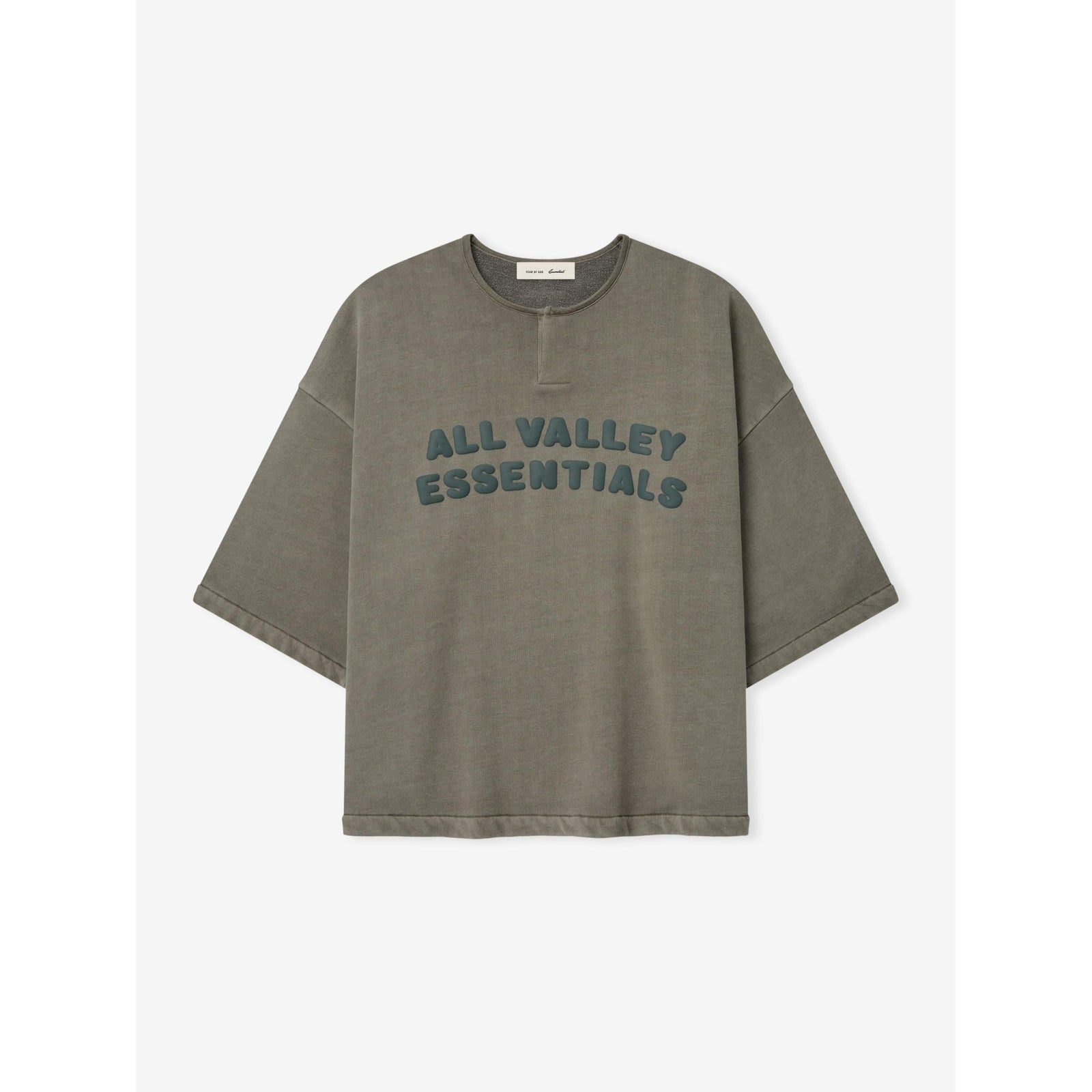 Fear of God Essentials 3/4 Henley Sweatshirt Washed Seal - Im Your Wardrobe