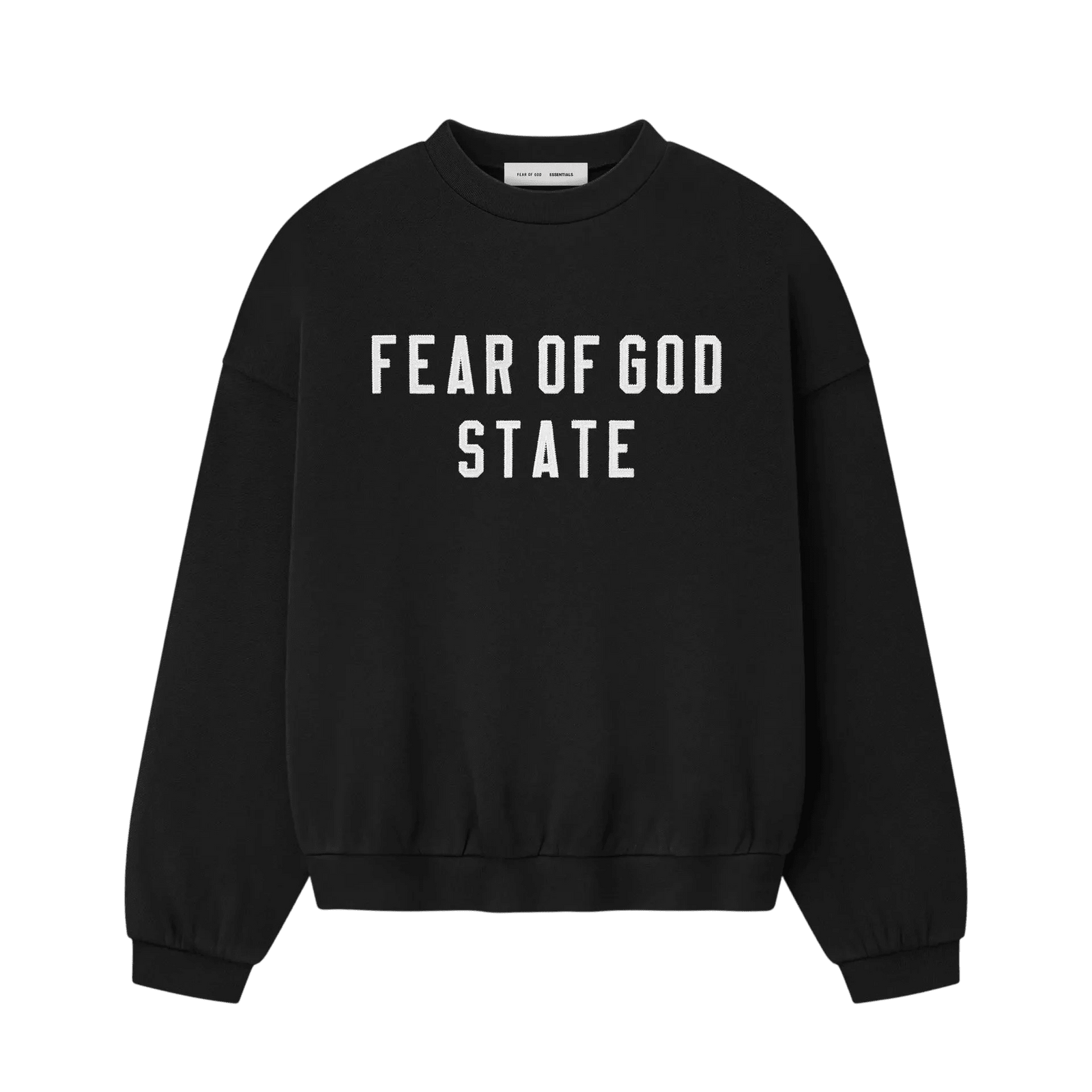 Fear of God Essentials 90's Fleece Crewneck Jet Black - Im Your Wardrobe