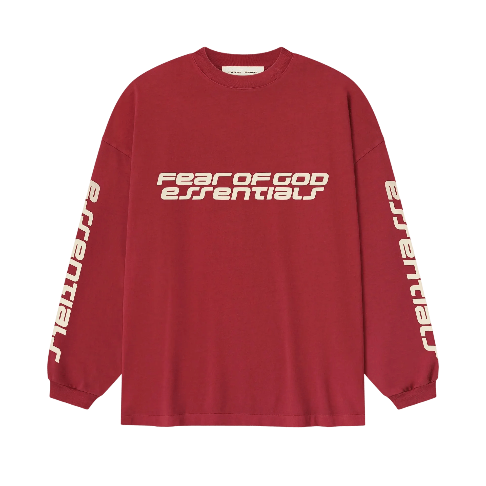 Fear of God Essentials 90s Long Sleeve Tee Crimson - Im Your Wardrobe