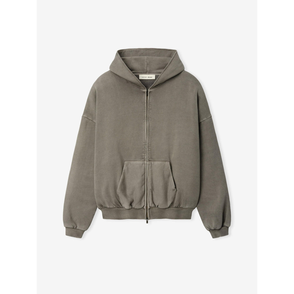 Fear of God Essentials 90s Zip-Up Hoodie Washed Seal - Im Your Wardrobe