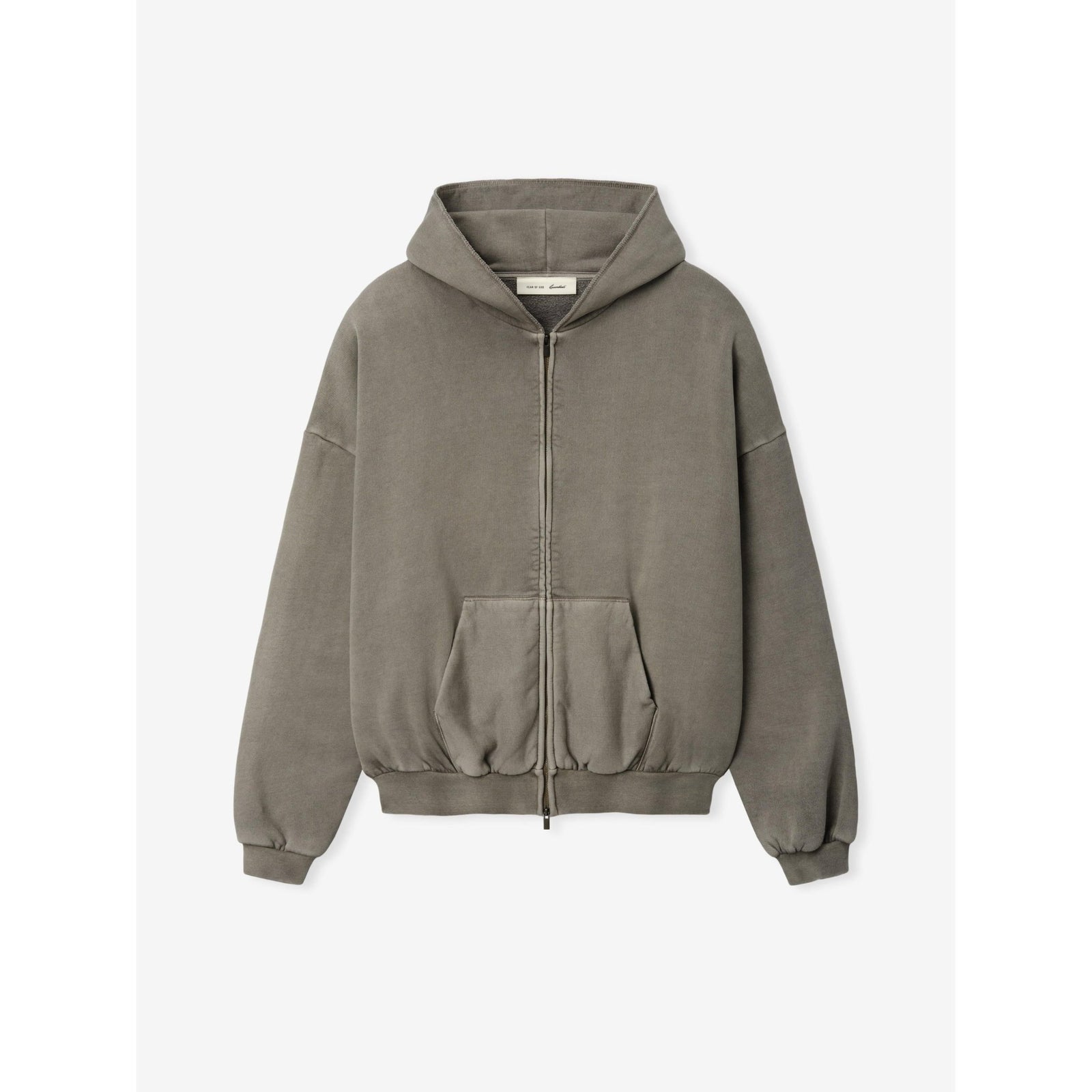 Fear of God Essentials 90s Zip-Up Hoodie Washed Seal - Im Your Wardrobe