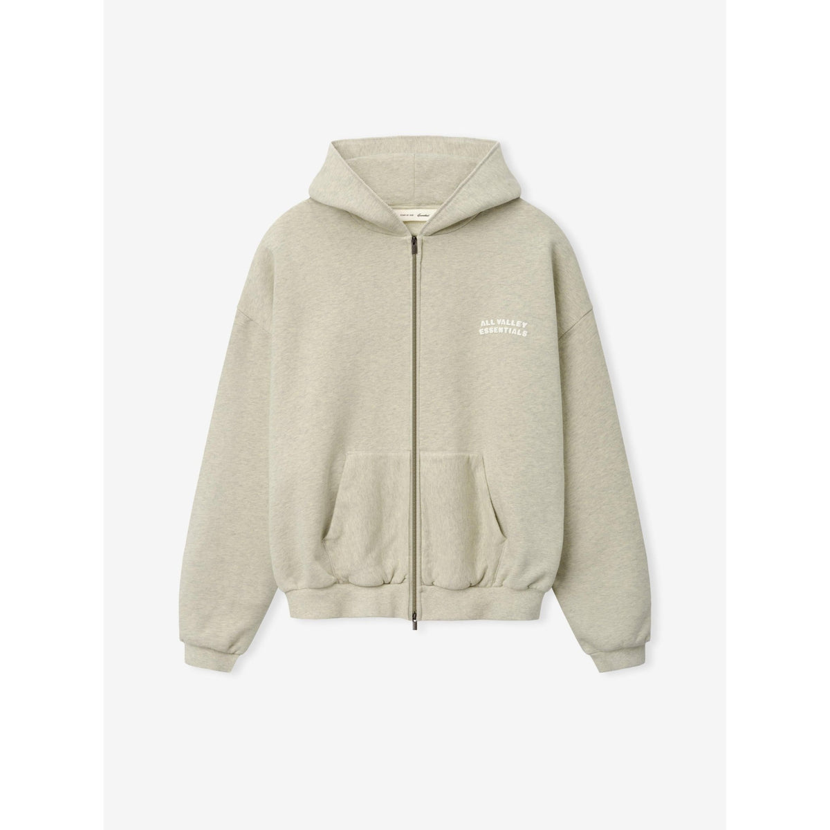 Fear of God Essentials 90s Zip-Up Hoodie Washed Vanilla Heather - Im Your Wardrobe