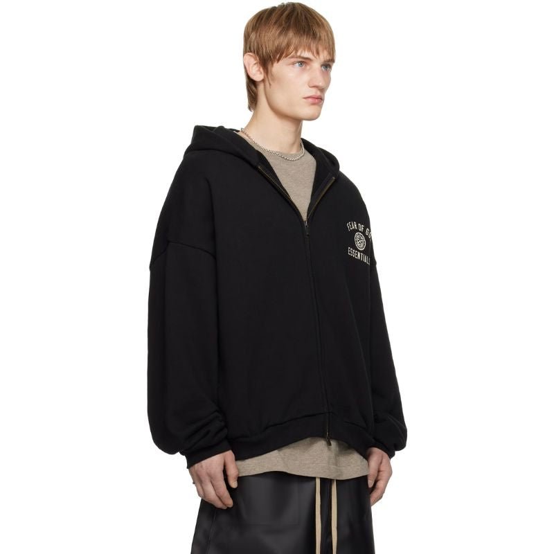 Fear of God Essentials Black Heavy Fleece Fullzip Hoodie - Im Your Wardrobe