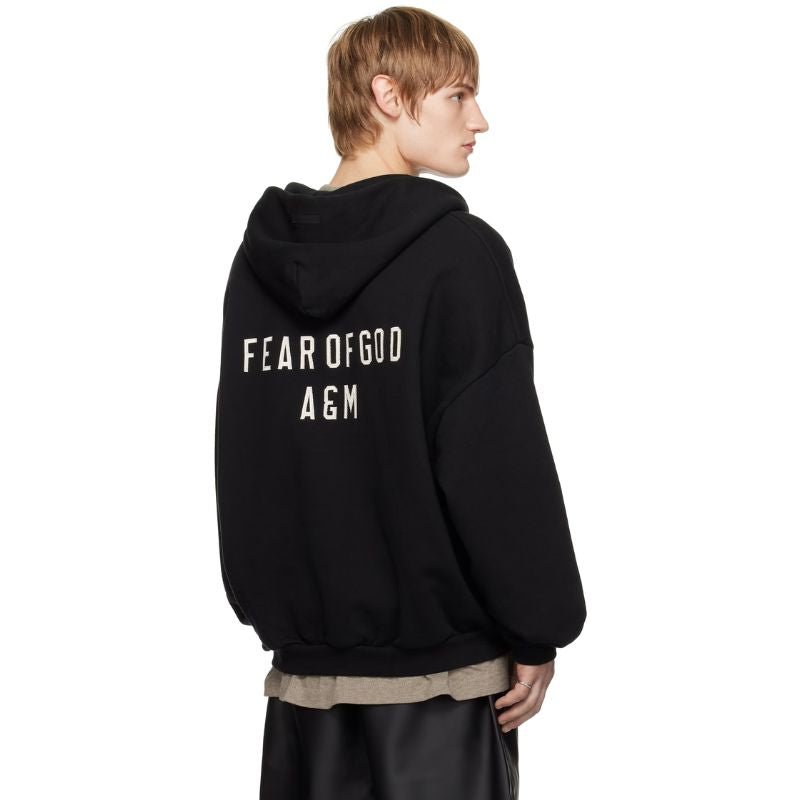 Fear of God Essentials Black Heavy Fleece Fullzip Hoodie