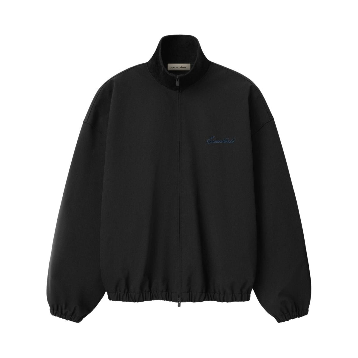 Fear of God Essentials Bonded Nylon Signature Full Zip Track Jacket Black - Im Your Wardrobe