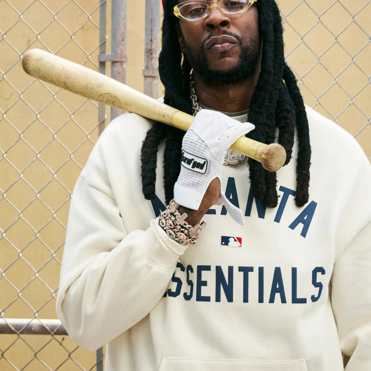 Fear of God Essentials Braves Sport Crewneck Cream White - Im Your Wardrobe