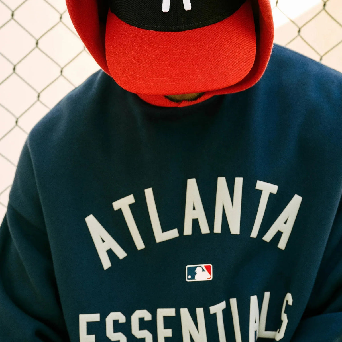 Fear of God Essentials Braves Sport Hoodie Navy/Red - Im Your Wardrobe
